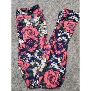 Lularoe One Size Roses and Pattern Leggings